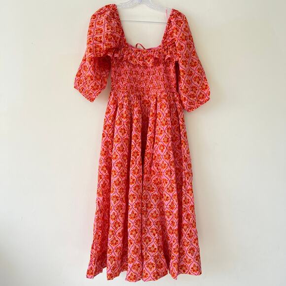 Free People Oasis Midi Dress in Heat Wave Combo Pink Size S NWT - Picture 11 of 12
